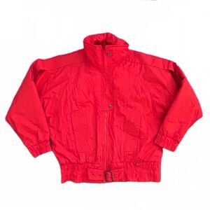 Vintage Rainbow‎ West Women's Retro Bomber Winter Jacket Snow Jacket Red Size M